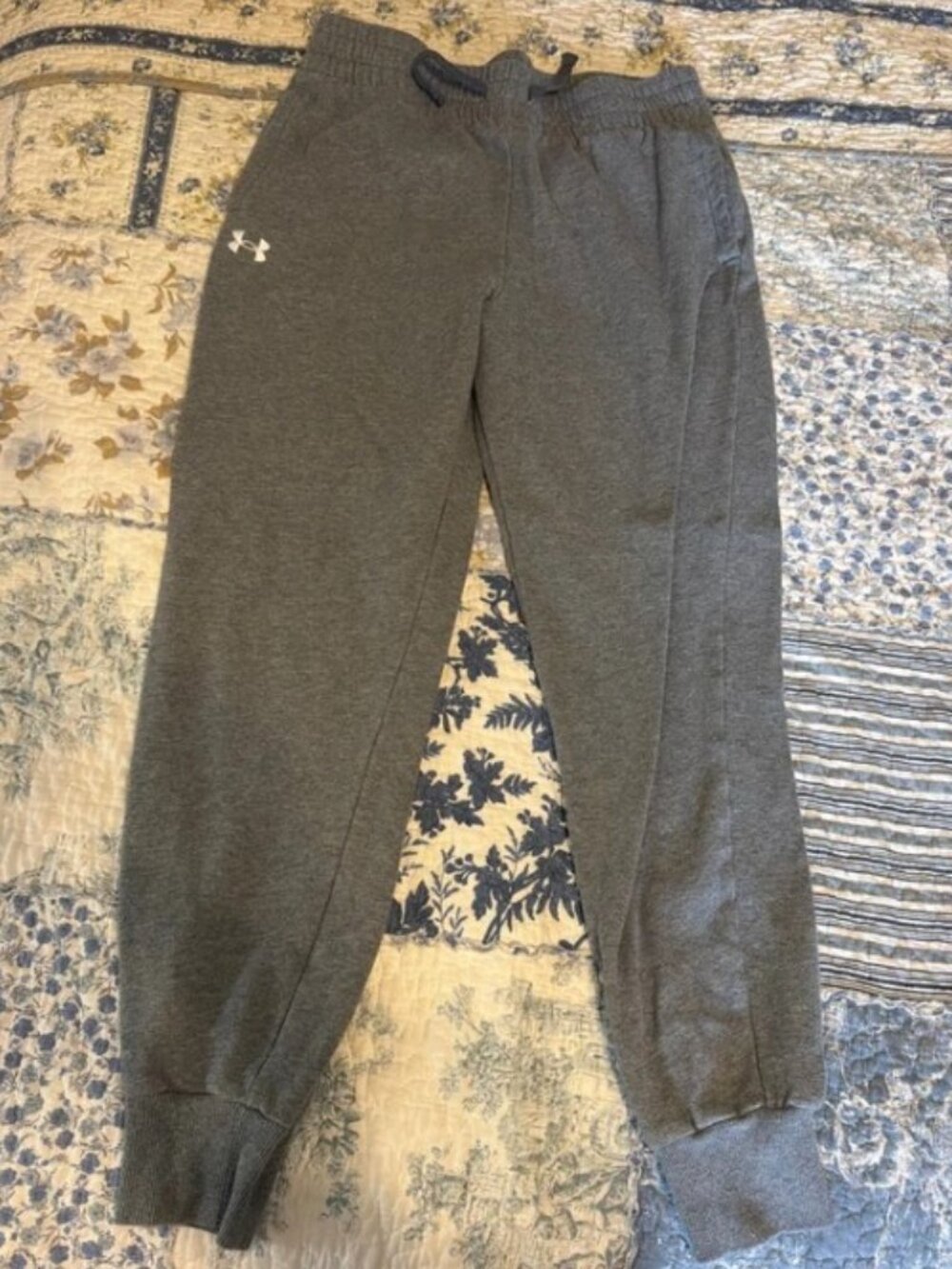 Gray Men's Fleece Joggers with Logo
